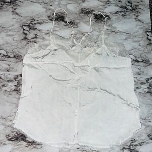 Lovestitch | Spaghetti Strap Camisole Lace Trim Dots | White | Womens | M